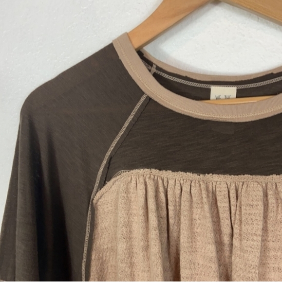 We The Free Friday Fever mixed media Top boho dolman sleeves oversized - Picture 7 of 10